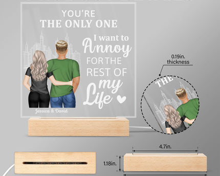 Back Couple The Day I Met You I Have Found The One - Personalized 3D Led Light Wooden Base