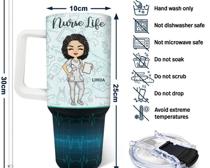 Nurse A Person Strong Enough To Tolerate Everything - Gift For Nurses - Personalized 40oz Tumbler With Straw