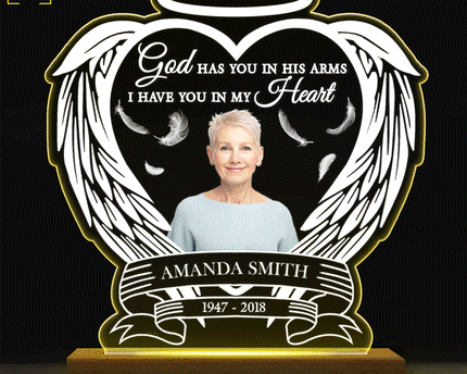 Custom Photo Always Shine In My Heart - Loving - Personalized 3D Led Light Wooden Base