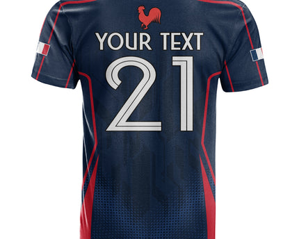 Custom France Rugby T Shirt Allez Les Bleus Go World Cup