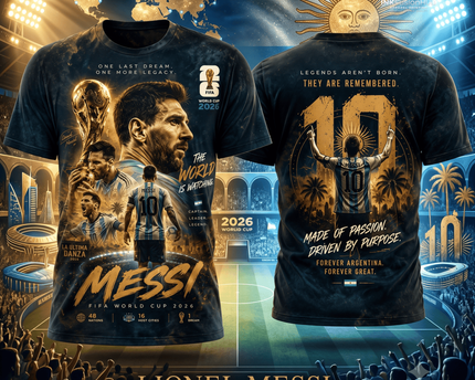 The World Is Watching Lionel Messi Argentina World Cup 26 Champions TShirt