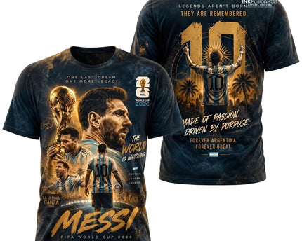 The World Is Watching Lionel Messi Argentina World Cup 26 Champions TShirt