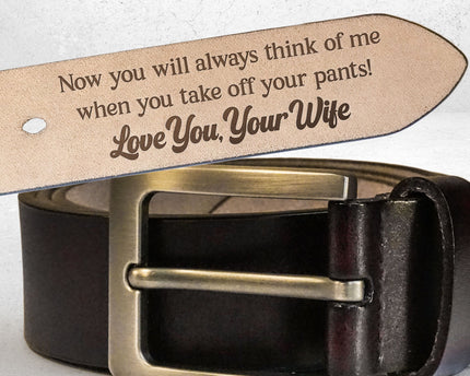 To Husband Boyfriend Valentines Father's Day Gift - Personalized Engraved Leather Belt