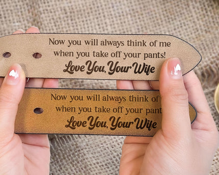 To Husband Boyfriend Valentines Father's Day Gift - Personalized Engraved Leather Belt