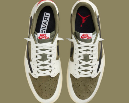Men's Travis Scott x Air Jordan 1 Retro Low ‘ Medium Olive' Shoes