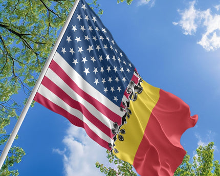 American Belgian Flag, US And Belgium Polyester Sew Together Style