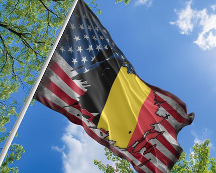 American Belgian Flag, US And Belgium Polyester Flag The Scratch Style