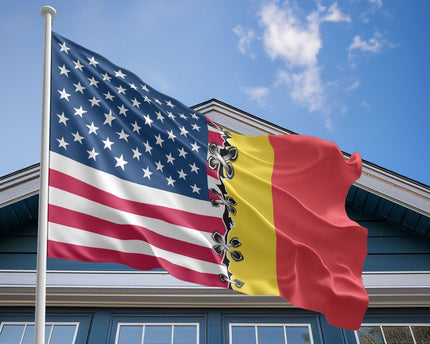 American Belgian Flag, US And Belgium Polyester Sew Together Style