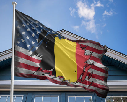 American Belgian Flag, US And Belgium Polyester Flag The Scratch Style