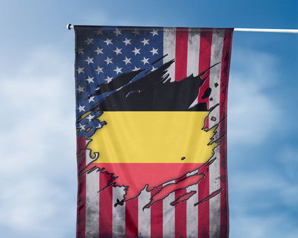 American Belgian Flag, US And Belgium Polyester Flag The Scratch Style