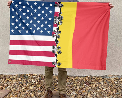 American Belgian Flag, US And Belgium Polyester Sew Together Style