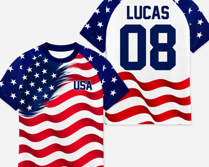 National Team Soccer Jersey - Personalized American Flag Gifts