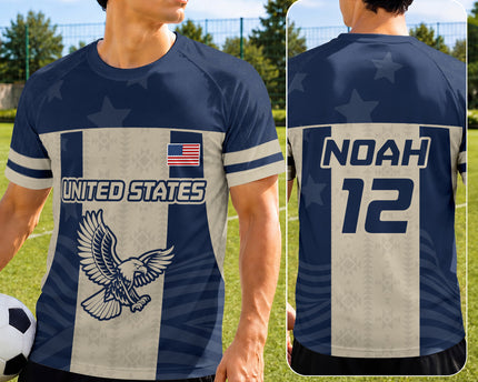 USA Striped Soccer Jersey - Personalized Gifts for Soccer Players