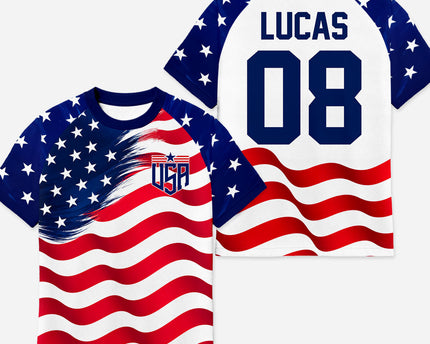 National Team Soccer Jersey - Personalized American Flag Gifts