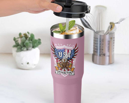 USA Drinking Team Flip Straw Tumbler