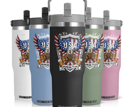 USA Drinking Team Flip Straw Tumbler