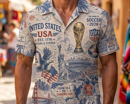 USMNT USA Stars and Stripes World Cup 2026 Limited Edition Hawaiian Shirt