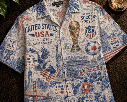 USMNT USA Stars and Stripes World Cup 2026 Limited Edition Hawaiian Shirt