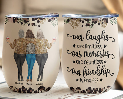 We'll Be Friends Until We're Old And Senile - Personalized Wine Tumbler - Birthday Gift Ideas - Gift For Friend