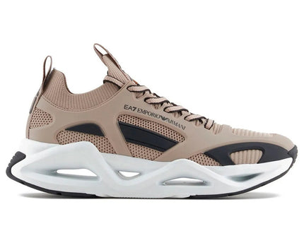 Men's Ea7 Emporio Armani Sneakers With Mesh Panels Beige Sneakers