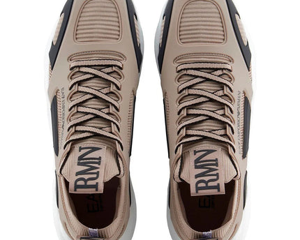 Men's Ea7 Emporio Armani Sneakers With Mesh Panels Beige Sneakers