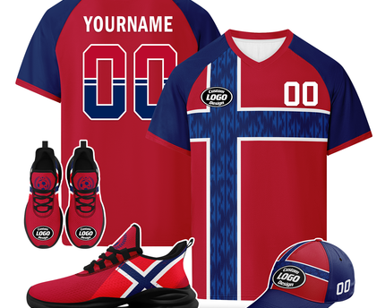 Custom Norway 2026 World Cup Jersey Sneakers and Hat Combo Offer