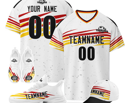 Custom Germany 2026 World Cup Jersey Sneakers Sports Shoes and Hat Combo Offer - White