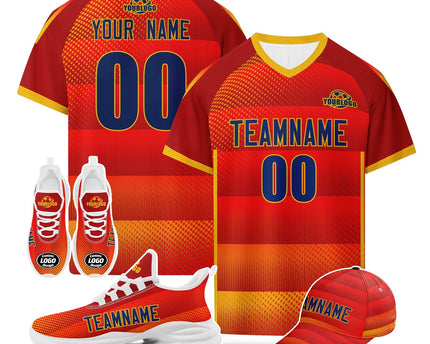Custom Spain 2026 World Cup Jersey Sneakers and Hat Combo Offer