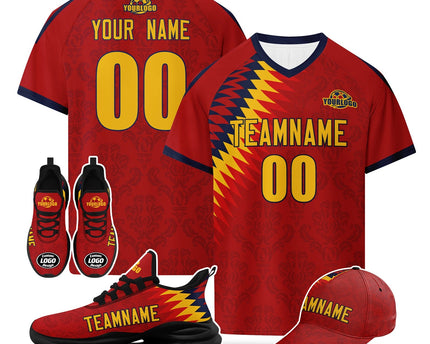 Custom Spain 2026 World Cup Jersey Sneakers and Hat Combo Offer