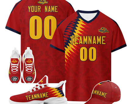 Custom Spain 2026 World Cup Jersey Sneakers and Hat Combo Offer