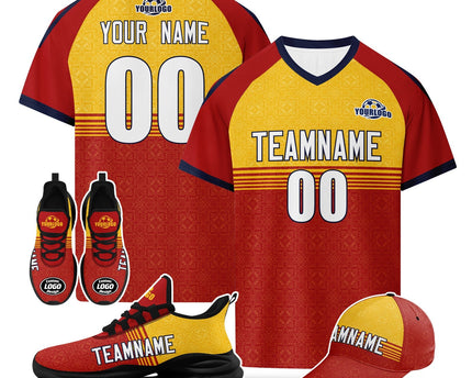 Custom Spain 2026 World Cup Jersey Sneakers and Hat Combo Offer