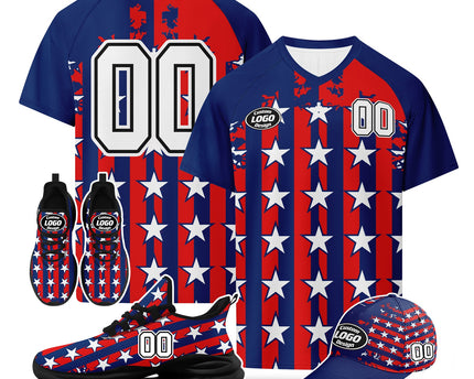 Custom United States 2026 World Cup Jersey Sneakers and Hat Combo