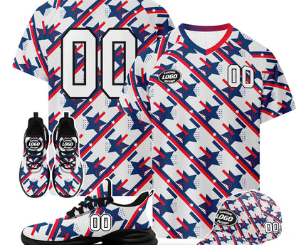 Custom United States 2026 World Cup Jersey Sneakers and Hat Combo