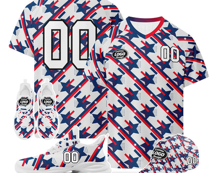 Custom United States 2026 World Cup Jersey Sneakers and Hat Combo