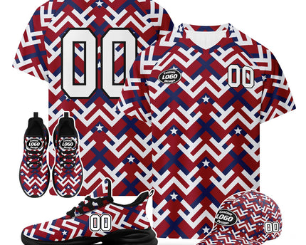 Custom United States 2026 World Cup Jersey Sneakers and Hat Combo