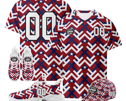 Custom United States 2026 World Cup Jersey Sneakers and Hat Combo
