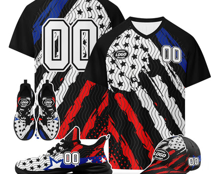Custom United States2026 World Cup Jersey Sneakers and Hat Combo