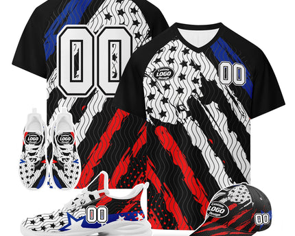 Custom United States2026 World Cup Jersey Sneakers and Hat Combo