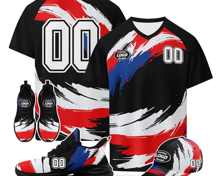 Custom United States 2026 World Cup Jersey Sneakers and Hat Combo