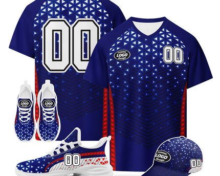 Custom United States 2026 World Cup Jersey Sneakers and Hat Combo