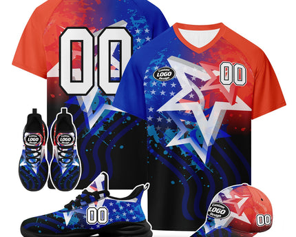 Custom United States 2026 World Cup Jersey Sneakers and Hat Combo