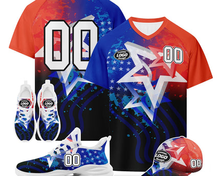 Custom United States 2026 World Cup Jersey Sneakers and Hat Combo