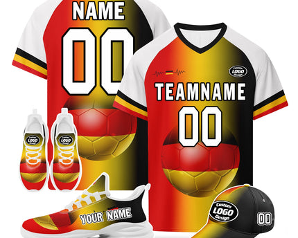 Custom Germany 2026 World Cup Jersey Sneakers Sports Shoes and Hat Combo Offer - Green/White