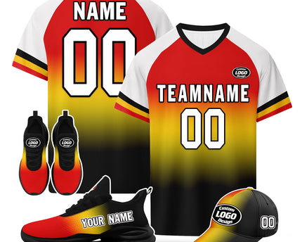 Custom Germany 2026 World Cup Jersey Sneakers Sports Shoes and Hat Combo Offer - White/Green
