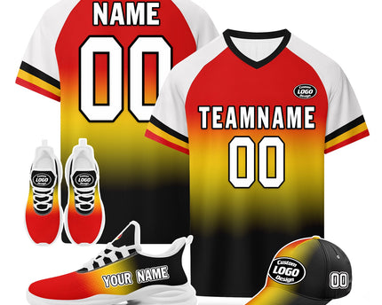Custom Germany 2026 World Cup Jersey Sneakers Sports Shoes and Hat Combo Offer - White/Green
