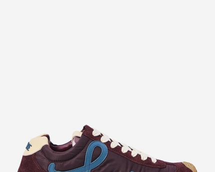 Men' Loewe Ballet Runner 2.0 In Nylon And Calfskin Burgundy Sneaker