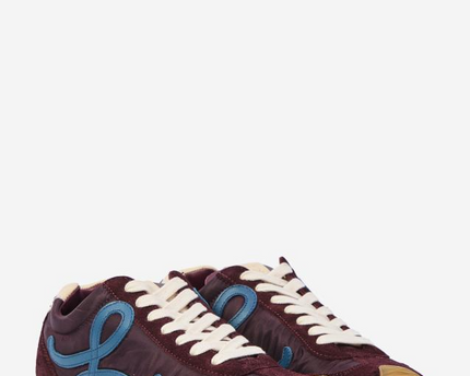 Men' Loewe Ballet Runner 2.0 In Nylon And Calfskin Burgundy Sneaker