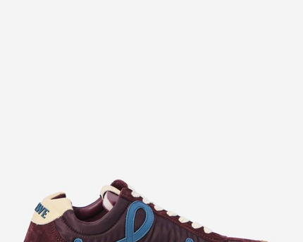 Men' Loewe Ballet Runner 2.0 In Nylon And Calfskin Burgundy Sneaker