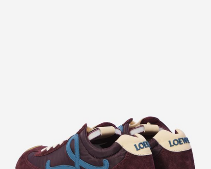 Men' Loewe Ballet Runner 2.0 In Nylon And Calfskin Burgundy Sneaker