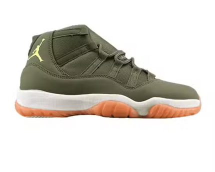 Men's Nike Air Jordan 11 Black & Yellow Shoes